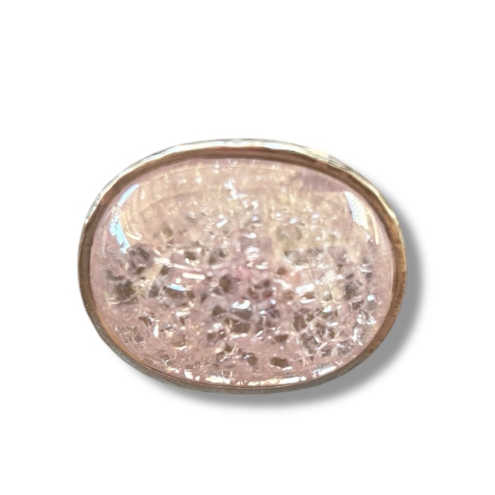 Silver and Pink Stone Statement Ring - Picture 3 of 5